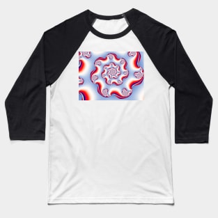 Red, White and Blue Spiral Pattern Baseball T-Shirt